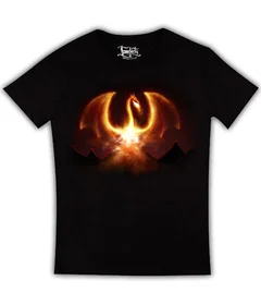 огненный дракой на черной